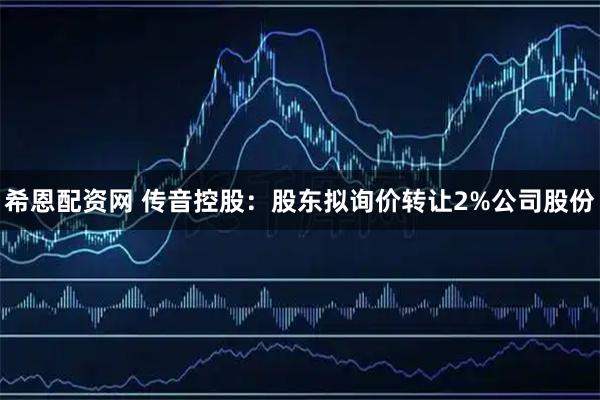 希恩配资网 传音控股：股东拟询价转让2%公司股份