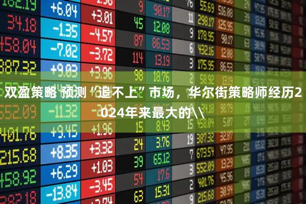 双盈策略 预测“追不上”市场，华尔街策略师经历2024年来最大的\